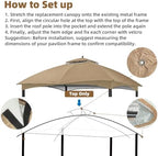 10x12 Gazebo Replacement Canopy Top for Lowe's Allen Roth #GF-12S004B-1, alternate view 7