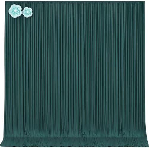 10x12 Hunter Green Backdrop Curtains for Wedding Party Wrinkle Free Backdrops Curtain Drapes Fabric Decorations