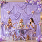 10x12 Lavender Backdrop Curtains for Wedding Party Wrinkle Free Backdrops Curtain Drapes Fabric Decorations, alternate view 3