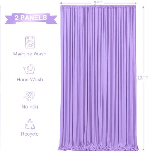 10x12 Lavender Backdrop Curtains for Wedding Party Wrinkle Free Backdrops Curtain Drapes Fabric Decorations, alternate view 4