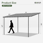10x12 Lean-to Gazebo, Sloped Pergola Porch Canopy Awning for Patio, alternate view 2