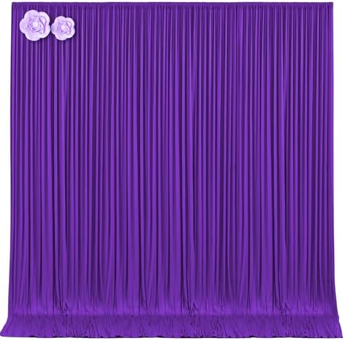 10x12 Purple Backdrop Curtains for Wedding Party Wrinkle Free Backdrops Curtain Drapes Fabric Decorations Photo