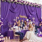 10x12 Purple Backdrop Curtains for Wedding Party Wrinkle Free Backdrops Curtain Drapes Fabric Decorations Photo, alternate