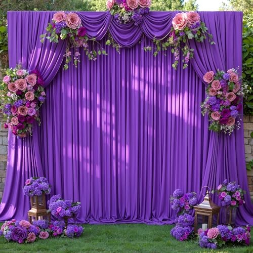 10x12 Purple Backdrop Curtains for Wedding Party Wrinkle Free Backdrops Curtain Drapes Fabric Decorations Photo, alternate