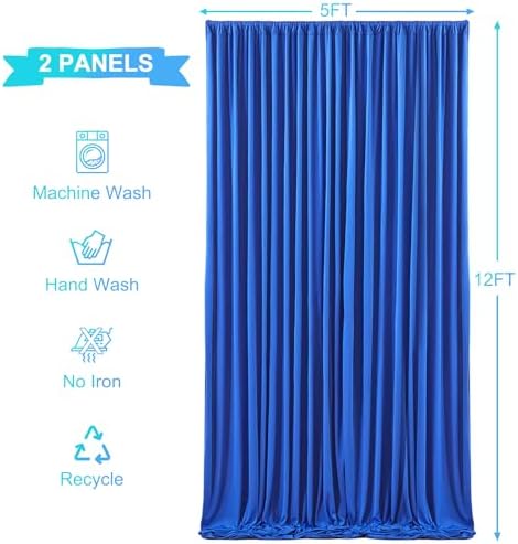 10x12 Royal Blue Backdrop Curtains for Wedding Party Wrinkle Free Backdrops Curtain Drapes Fabric Decorations, alternate view