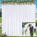 10x12 White Backdrop Curtains for Wedding Party Wrinkle Free Backdrops Curtain Drapes Fabric Decorations Photo