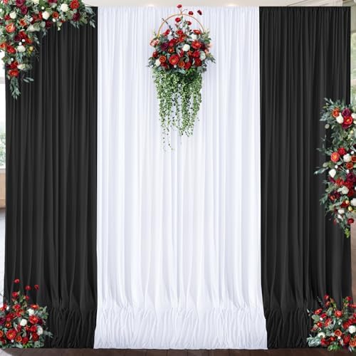 10x12 White Backdrop Curtains for Wedding Party Wrinkle Free Backdrops Curtain Drapes Fabric Decorations Photo, alternate