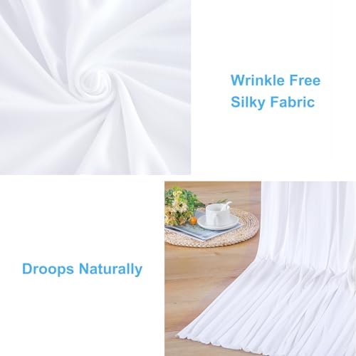10x12 White Backdrop Curtains for Wedding Party Wrinkle Free Backdrops Curtain Drapes Fabric Decorations Photo, alternate