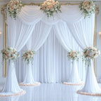 10x12 White Backdrop Curtains for Wedding Party Wrinkle Free Backdrops Curtain Drapes Fabric Decorations Photo, alternate