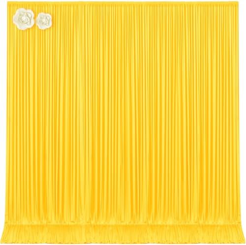 10x12 Yellow Backdrop Curtains for Wedding Party Wrinkle Free Backdrops Curtain Drapes Fabric Decorations Photo