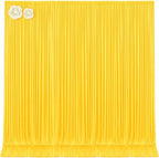 10x12 Yellow Backdrop Curtains for Wedding Party Wrinkle Free Backdrops Curtain Drapes Fabric Decorations Photo