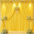10x12 Yellow Backdrop Curtains for Wedding Party Wrinkle Free Backdrops Curtain Drapes Fabric Decorations Photo, alternate