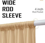 10x12ft Beige Backdrop Curtain for Wedding Parties, 2 Panels (5x12 ft Each) Wrinkle-Free Dackdrop Curtains, alternate view 4