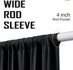 10x12ft Black Backdrop Curtain for Wedding Parties, 2 Panels (5x12 ft Each) Wrinkle-Free Dackdrop Curtains, alternate view 4