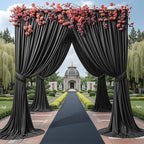 10x12ft Black Backdrop Curtain Panels for Parties - Wrinkle Free Polyester Photo Curtain Backdrop Wedding Back, alternate