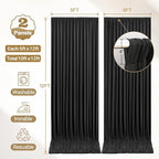 10x12ft Black Backdrop Curtain Panels for Parties - Wrinkle Free Polyester Photo Curtain Backdrop Wedding Back, alternate
