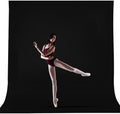 10x12ft Black Backdrop for Photography, Large Seamless Polyester Fabric Pure Black Photo Backdrop Curtain for