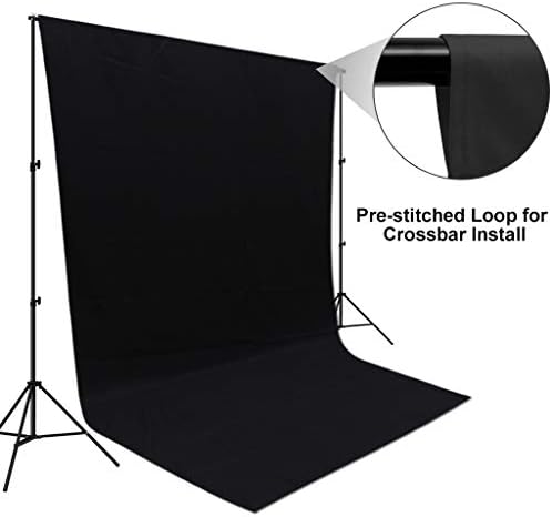 10x12ft Black Backdrop for Photography, Large Seamless Polyester Fabric Pure Black Photo Backdrop Curtain for, alternate view