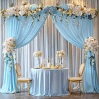 10x12ft Blue Backdrop Curtain Panels for Parties - Wrinkle Free Polyester Photo Curtain Backdrop Wedding Back, alternate view
