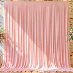 10x12ft Blush Pink Backdrop Curtain Panels for Parties - Wrinkle Free Polyester Photo Curtain Backdrop Wedding