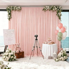10x12ft Blush Pink Backdrop Curtain Panels for Parties - Wrinkle Free Polyester Photo Curtain Backdrop Wedding, alternate