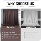10x12ft Brown Backdrop Curtain for Wedding Parties, 2 Panels (5x12 ft Each) Wrinkle-Free Dackdrop Curtains, alternate view 3