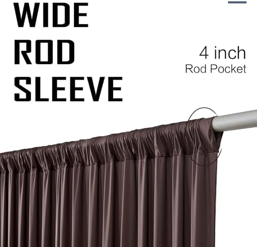 10x12ft Brown Backdrop Curtain for Wedding Parties, 2 Panels (5x12 ft Each) Wrinkle-Free Dackdrop Curtains, alternate view 4