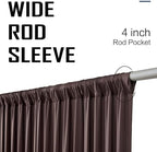 10x12ft Brown Backdrop Curtain for Wedding Parties, 2 Panels (5x12 ft Each) Wrinkle-Free Dackdrop Curtains, alternate view 4