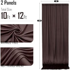 10x12ft Brown Backdrop Curtain for Wedding Parties, 2 Panels (5x12 ft Each) Wrinkle-Free Dackdrop Curtains, alternate view 6