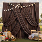 10x12ft Brown Backdrop Curtain for Wedding Parties, 2 Panels (5x12 ft Each) Wrinkle-Free Dackdrop Curtains, alternate view 7