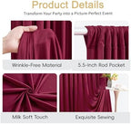 10x12ft Burgundy Backdrop Curtains for Parties Wrinkle Free Fabric Backdrop Curtain Birthday Photo Drapes, alternate view 5