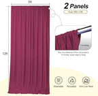 10x12ft Burgundy Backdrop Curtains for Wedding, Wrinkle-Resistant in W5' x H12'(2 Panels) in Burgundy, alternate view 3