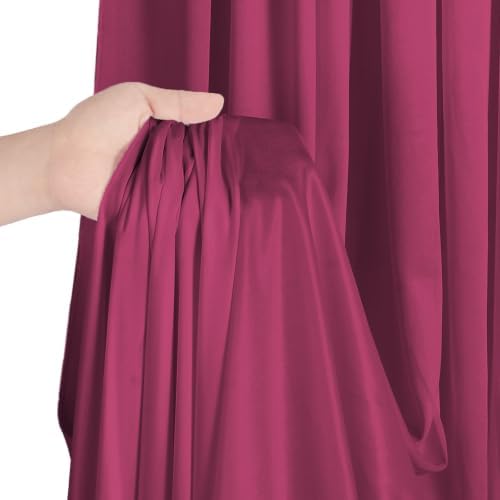 10x12ft Burgundy Backdrop Curtains for Wedding, Wrinkle-Resistant in W5' x H12'(2 Panels) in Burgundy, alternate view 4