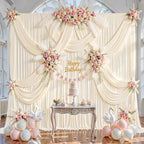 10x12ft Champagne Backdrop Curtains for Parties Wrinkle Free Fabric Backdrop Curtain Wedding Photo Drapes, alternate view 2