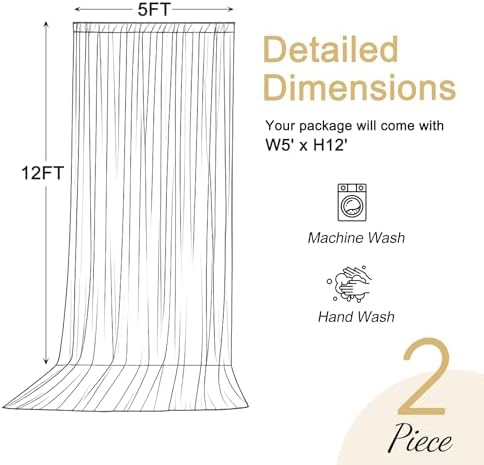 10x12ft Champagne Backdrop Curtains for Parties Wrinkle Free Fabric Backdrop Curtain Wedding Photo Drapes, alternate view 4