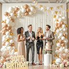 10x12ft Cream Backdrop Curtain Panels for Parties - Wrinkle Free Polyester Photo Curtain Backdrop Wedding Back, alternate