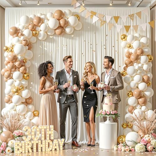 10x12ft Cream Backdrop Curtain Panels for Parties - Wrinkle Free Polyester Photo Curtain Backdrop Wedding Back, alternate