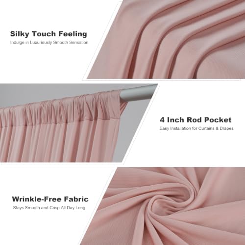 10x12ft Dusty Rose Backdrop Curtain, 2 Panels 5x12ft Thick Wrinkle-Free Polyester Fabric, Professional, alternate view 3