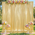 10x12ft Glitter Gold Backdrop Curtains, Sequin Curtains Wrinkle Free Polyester Drapes, Shimmer Back Drop
