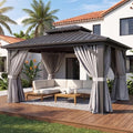 10x12FT Hardtop Gazebo Gray in 10x12FT