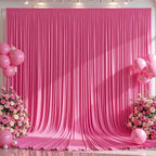 10x12ft Hot Pink Backdrop Curtain Panels for Parties - Wrinkle Free Polyester Photo Curtain Backdrop Wedding