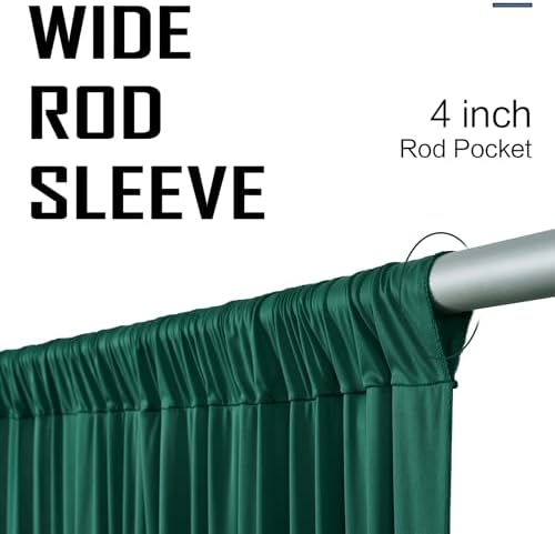 10x12ft Hunter Green Backdrop Curtain for Wedding Parties, 2 Panels (5x12 ft Each) Wrinkle-Free Dackdrop, alternate view 4