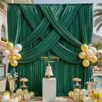 10x12ft Hunter Green Backdrop Curtain for Wedding Parties, 2 Panels (5x12 ft Each) Wrinkle-Free Dackdrop, alternate view 5