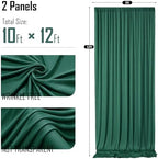 10x12ft Hunter Green Backdrop Curtain for Wedding Parties, 2 Panels (5x12 ft Each) Wrinkle-Free Dackdrop, alternate view 6