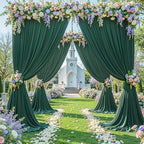 10x12ft Hunter Green Backdrop Curtain Panels for Parties - Wrinkle Free Polyester Photo Curtain Backdrop Wedding, alternate