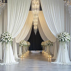 10x12ft Ivory Backdrop Curtain for Wedding Parties, Wrinkle Free 2 Panels Silky Polyester Photo Backdrop Drapes, alternate