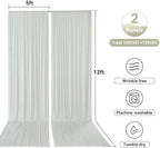 10x12ft Ivory Backdrop Curtain for Wedding Parties, Wrinkle Free 2 Panels Silky Polyester Photo Backdrop Drapes, alternate
