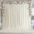 10x12ft Ivory Backdrop Curtain Panels for Parties - Wrinkle Free Polyester Photo Curtain Backdrop Wedding Back