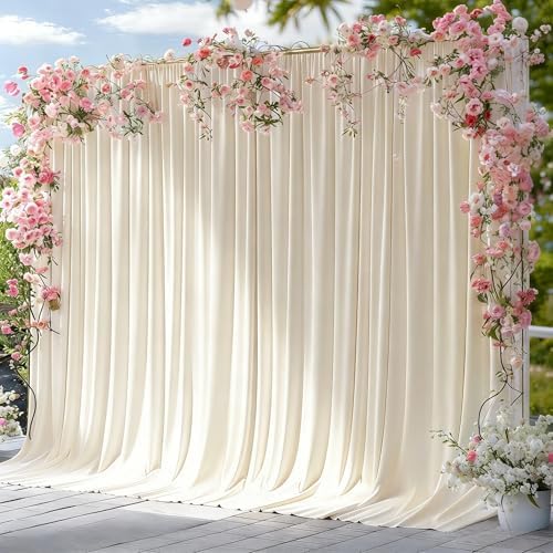 10x12ft Ivory Backdrop Curtain Panels for Parties - Wrinkle Free Polyester Photo Curtain Backdrop Wedding Back, alternate