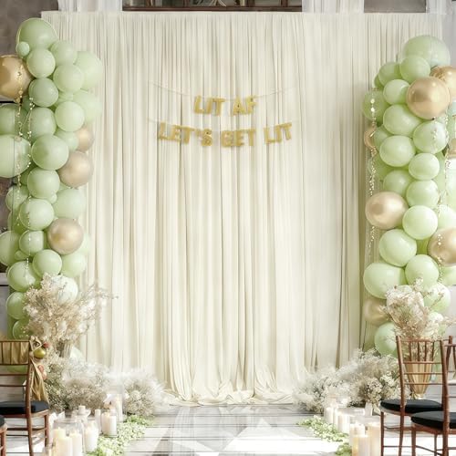 10x12ft Ivory Backdrop Curtain Panels for Parties - Wrinkle Free Polyester Photo Curtain Backdrop Wedding Back, alternate